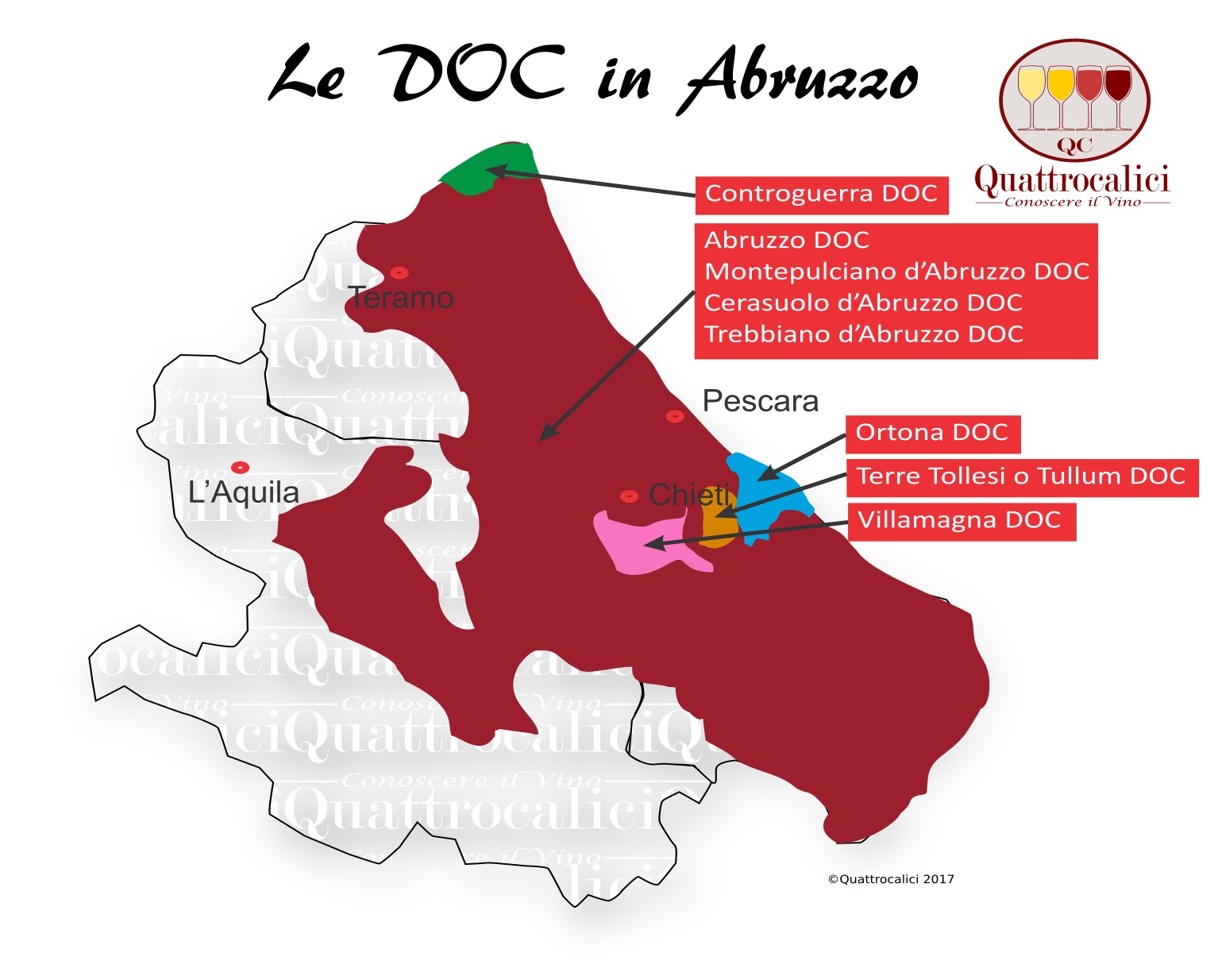 Mappa Denominzioni DOC Abruzzo