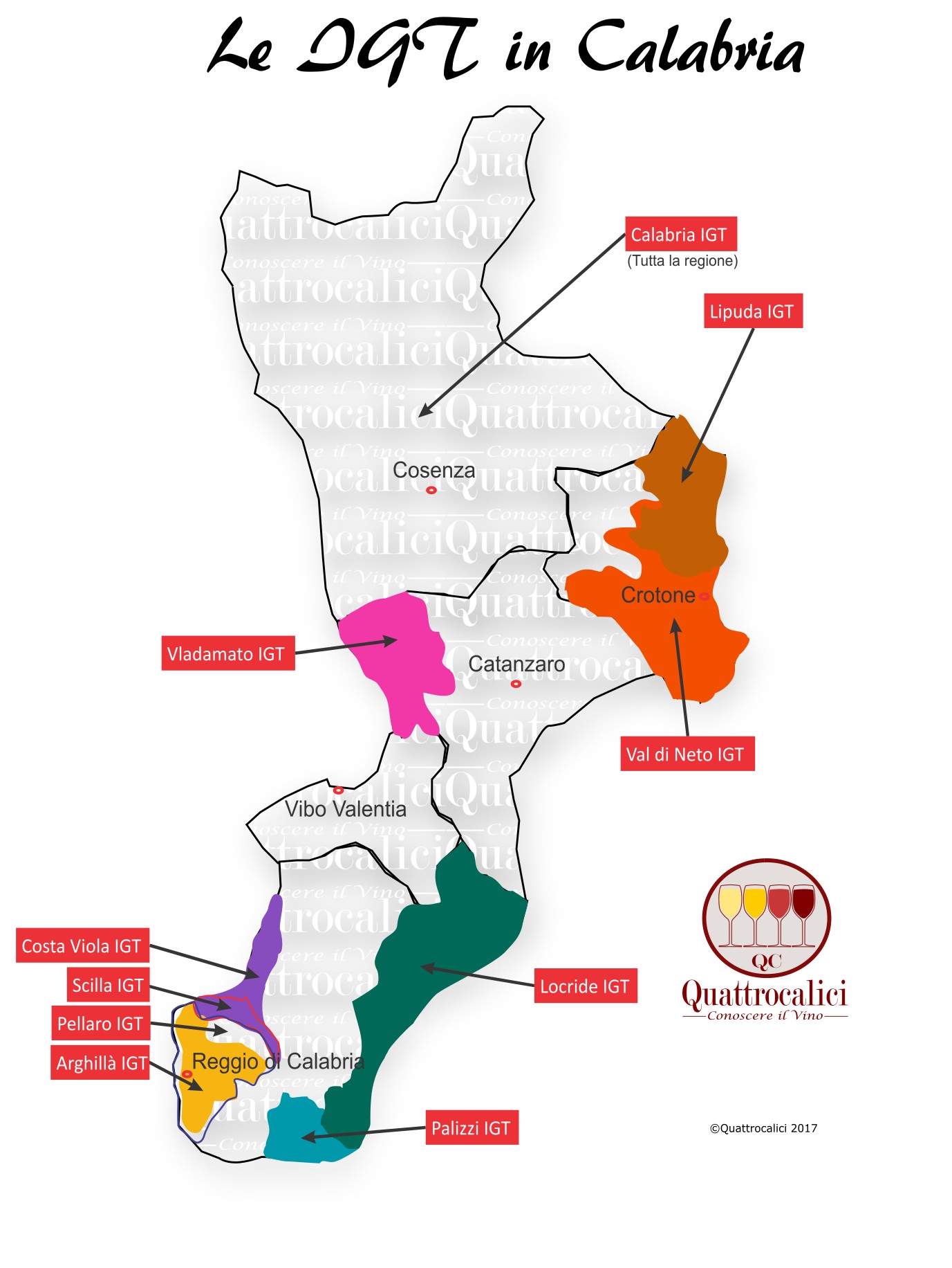 Mappa Denominzioni IGT Calabria
