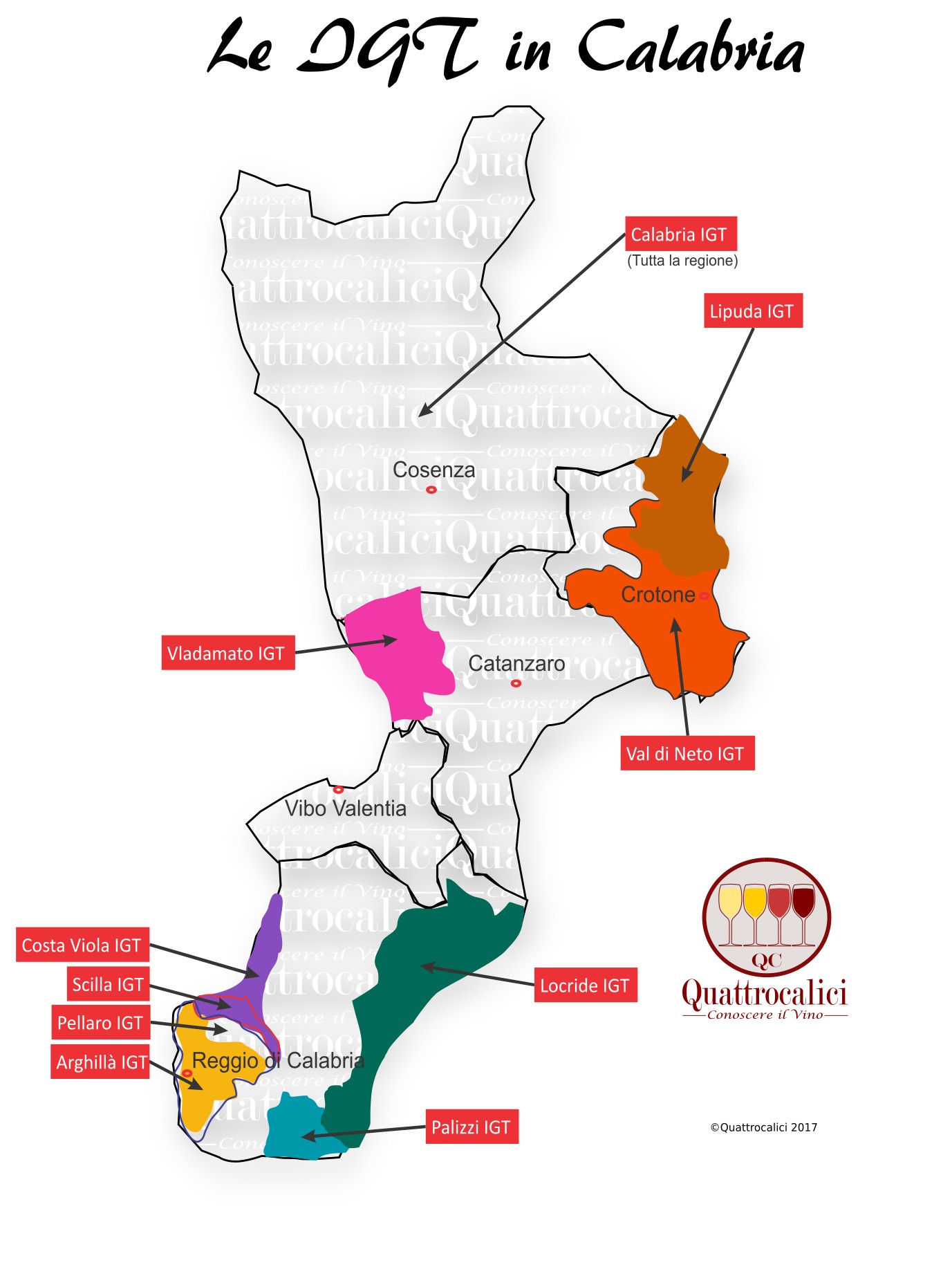 Mappa Denominzioni IGT Calabria