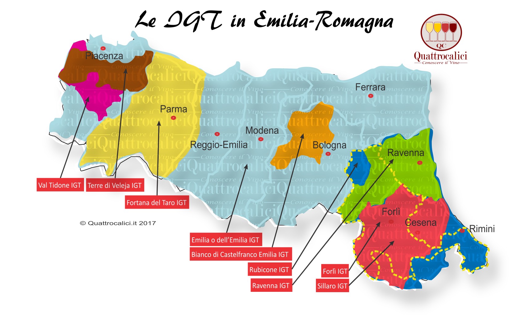 Mappa Denominzioni IGT Emilia-Romagna