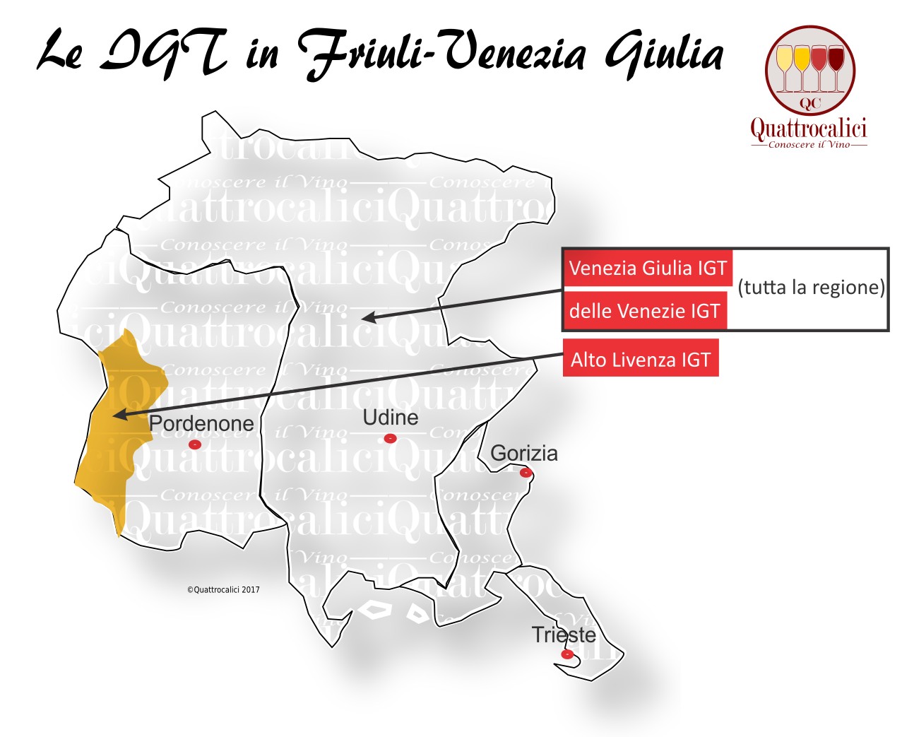 Mappa Denominazioni IGT Le Denominazioni di Origine in Friuli-Venezia Giulia