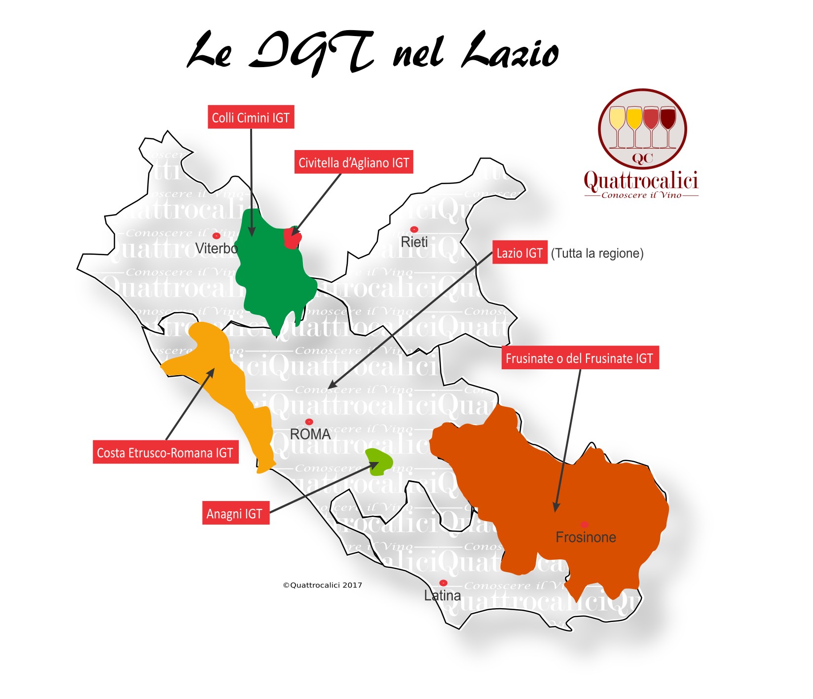 Mappa Denominazioni IGT Le Denominazioni di Origine del Lazio