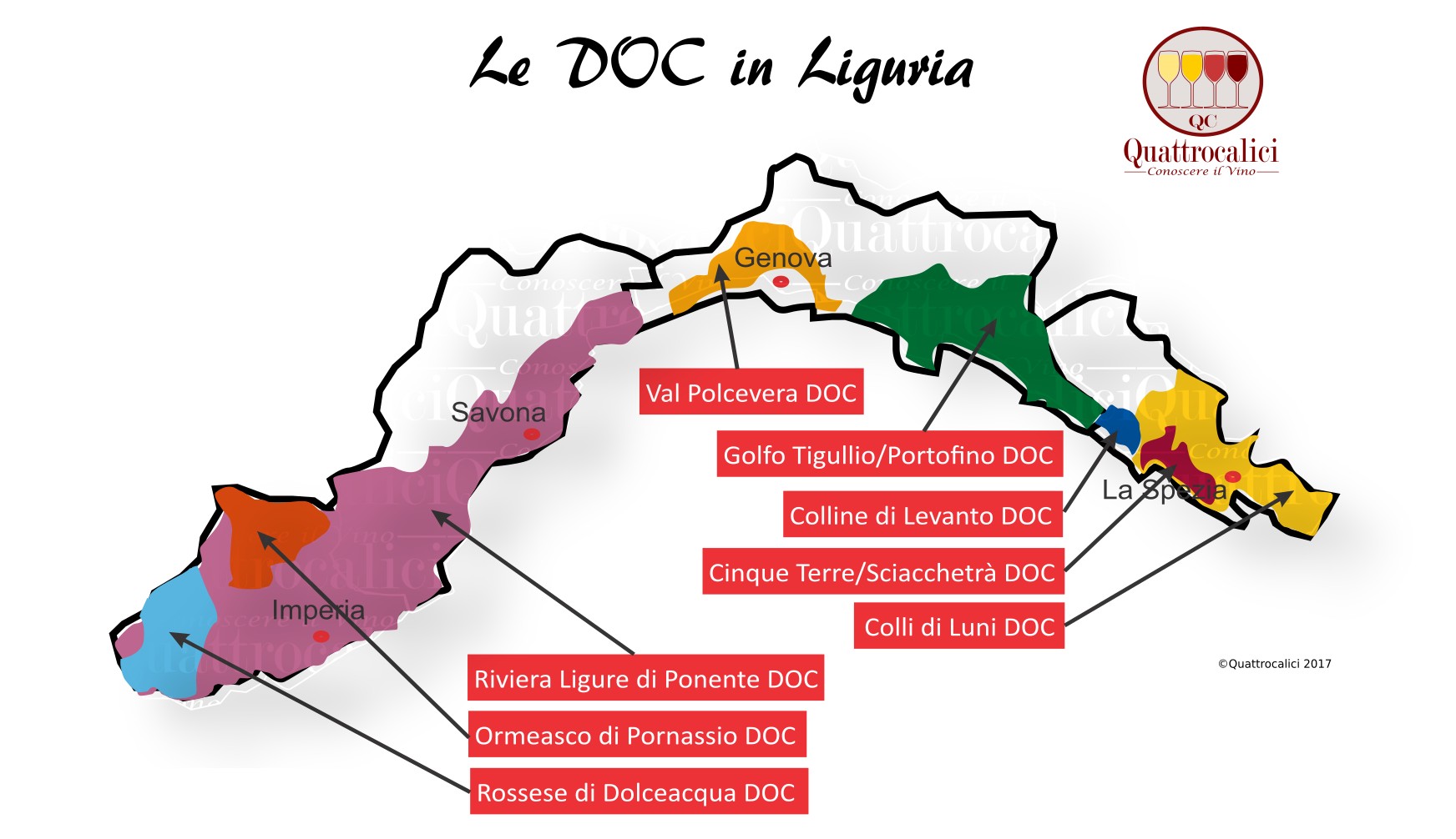 Mappa Denominzioni DOC Liguria