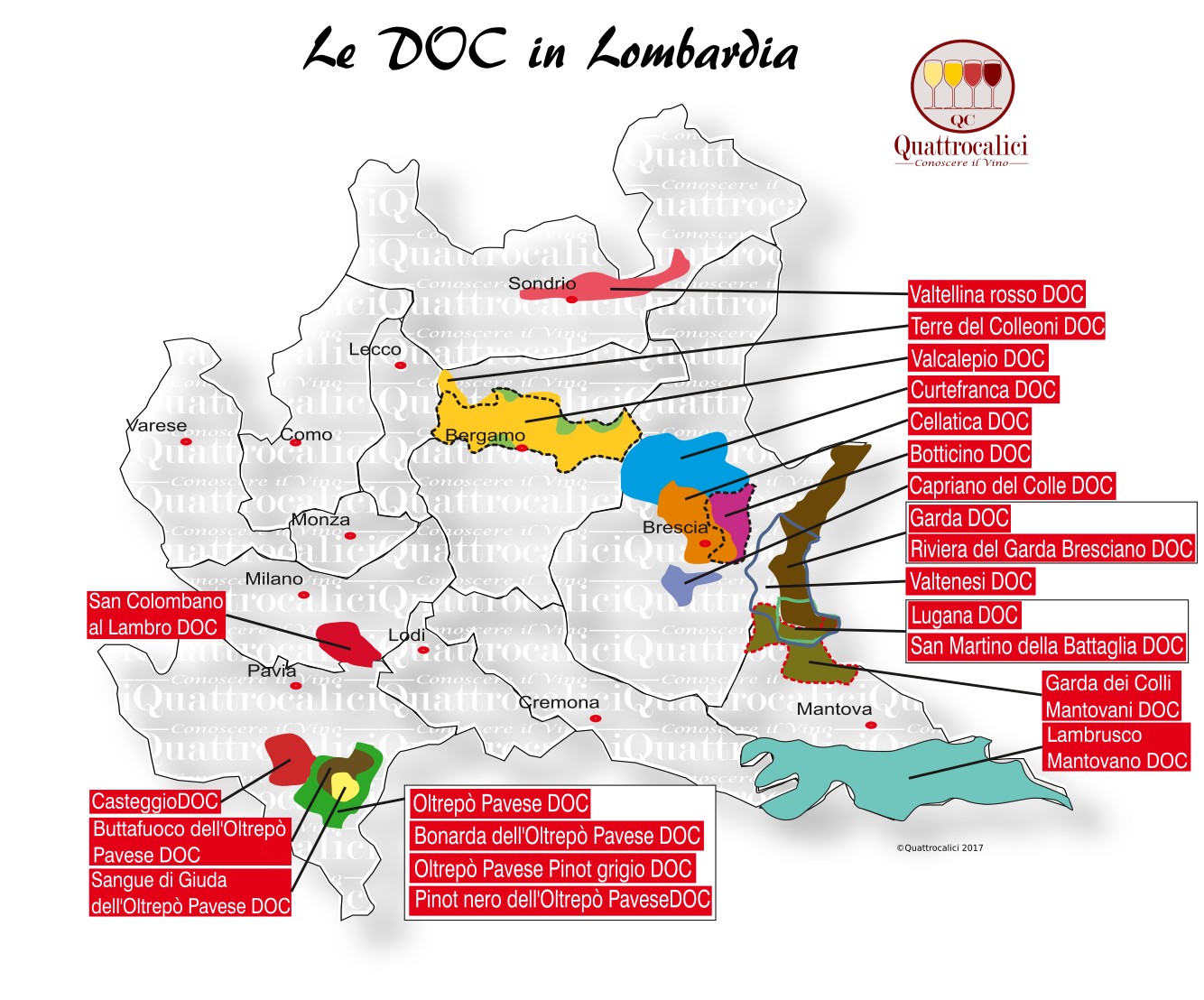 Mappa Denominzioni DOC Lombardia