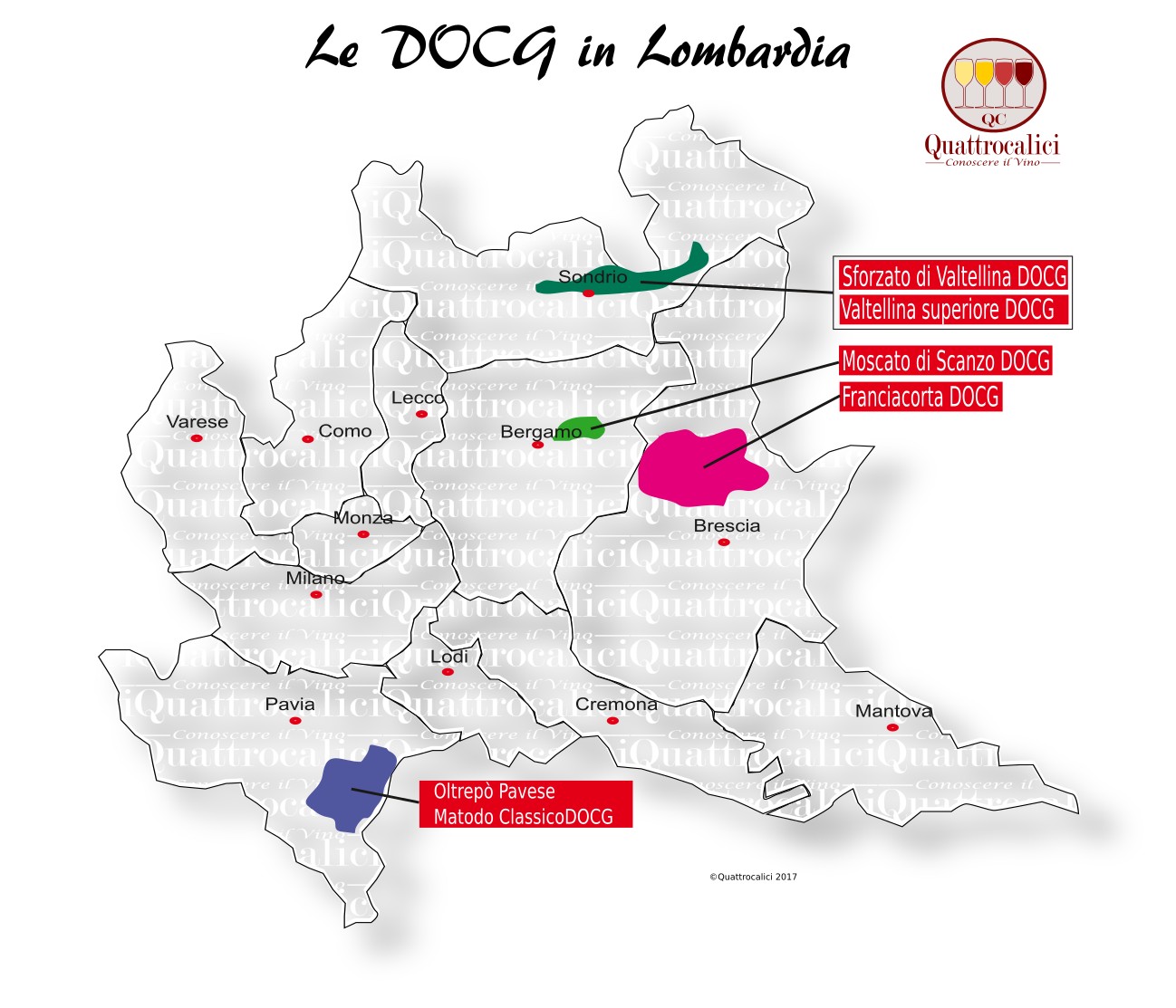 Mappa Denominzioni DOCG Lombardia