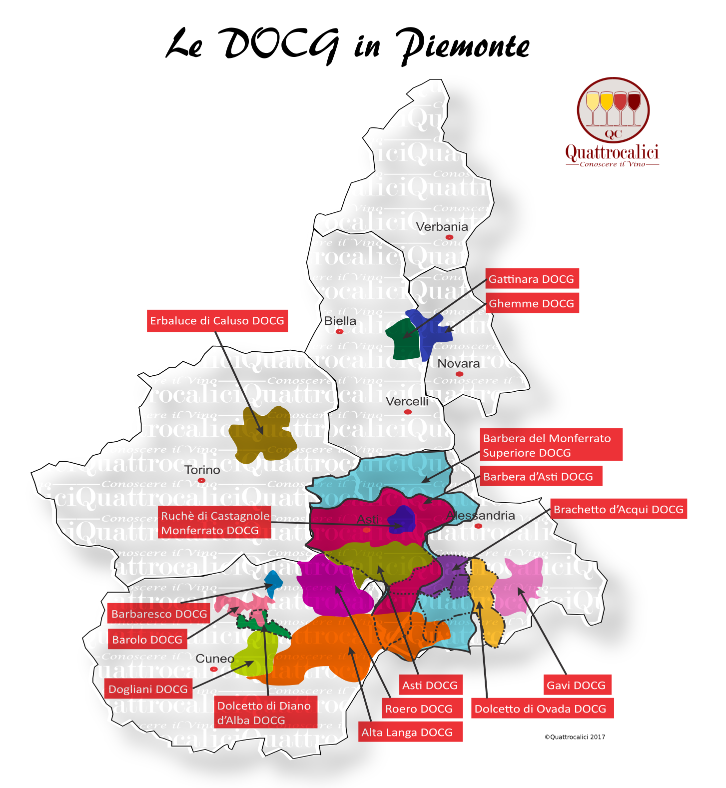 Mappa Denominzioni DOCG Piemonte