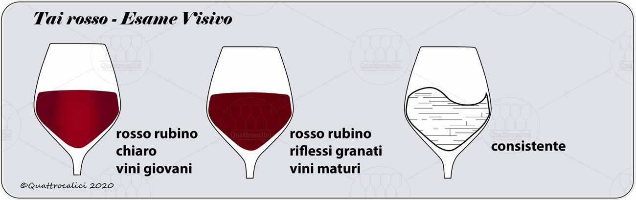 tai rosso degustazione visivo