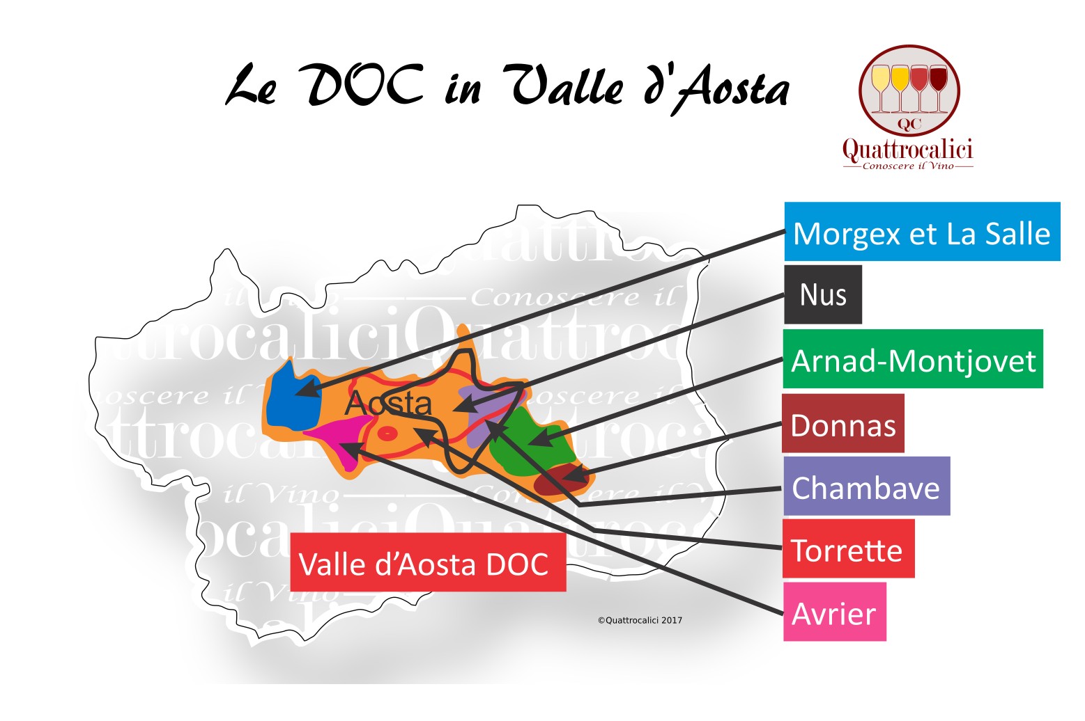 Mappa Denominzioni DOC Valle d’Aosta