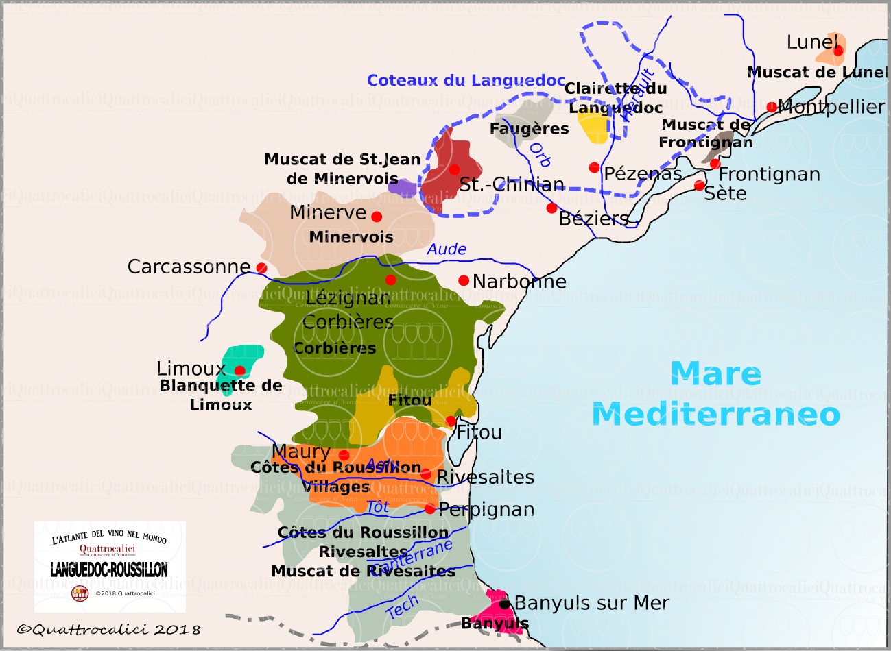 Languedoc-Roussillon - Zone di produzione del vino