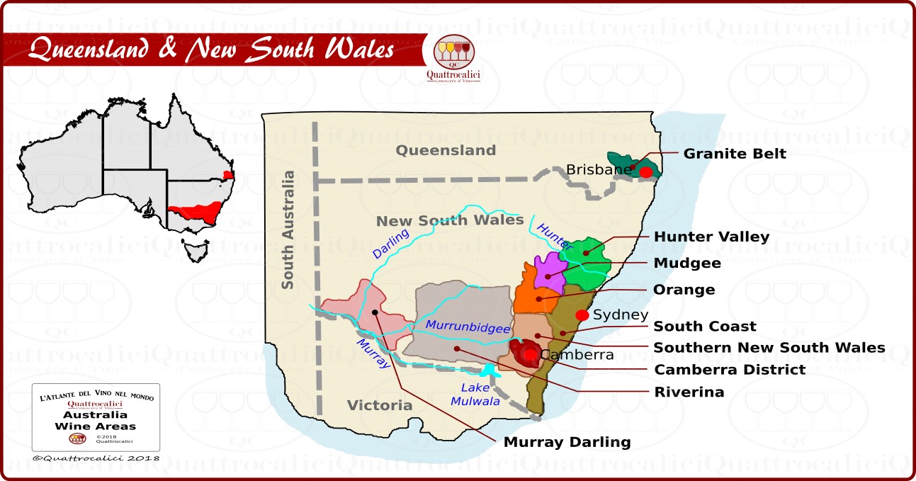 I vini del Queensland e il New South Wales