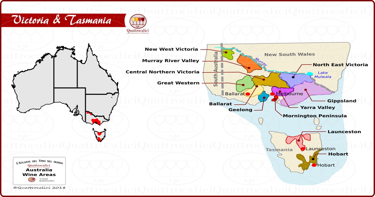 I vini dello stato di Victoria e della Tasmania