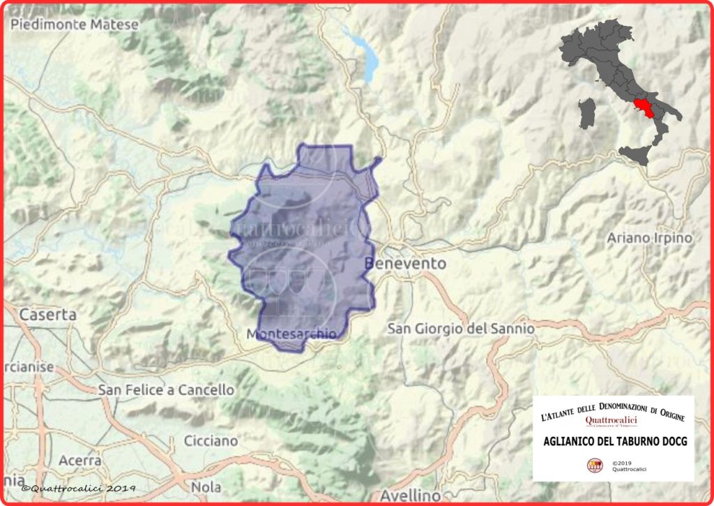 aglianico del taburno docg cartina