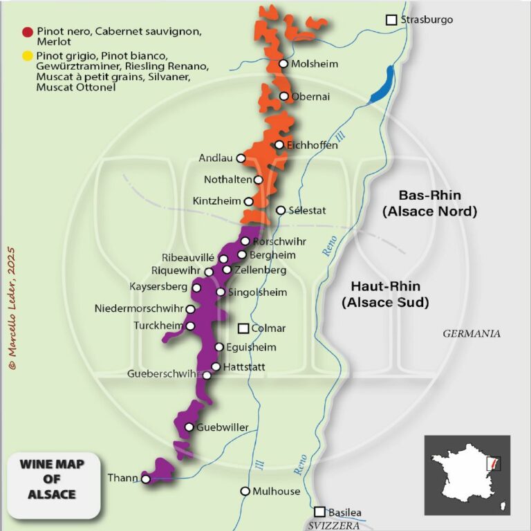 Cartina del Vino in Alsazia