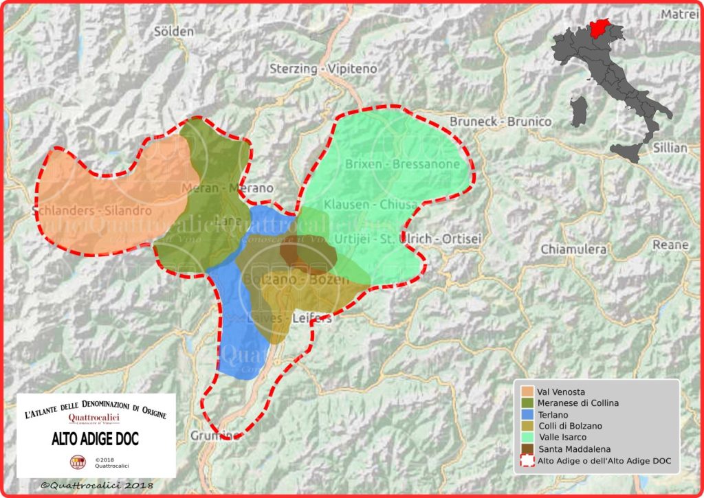 cartina alto adige doc