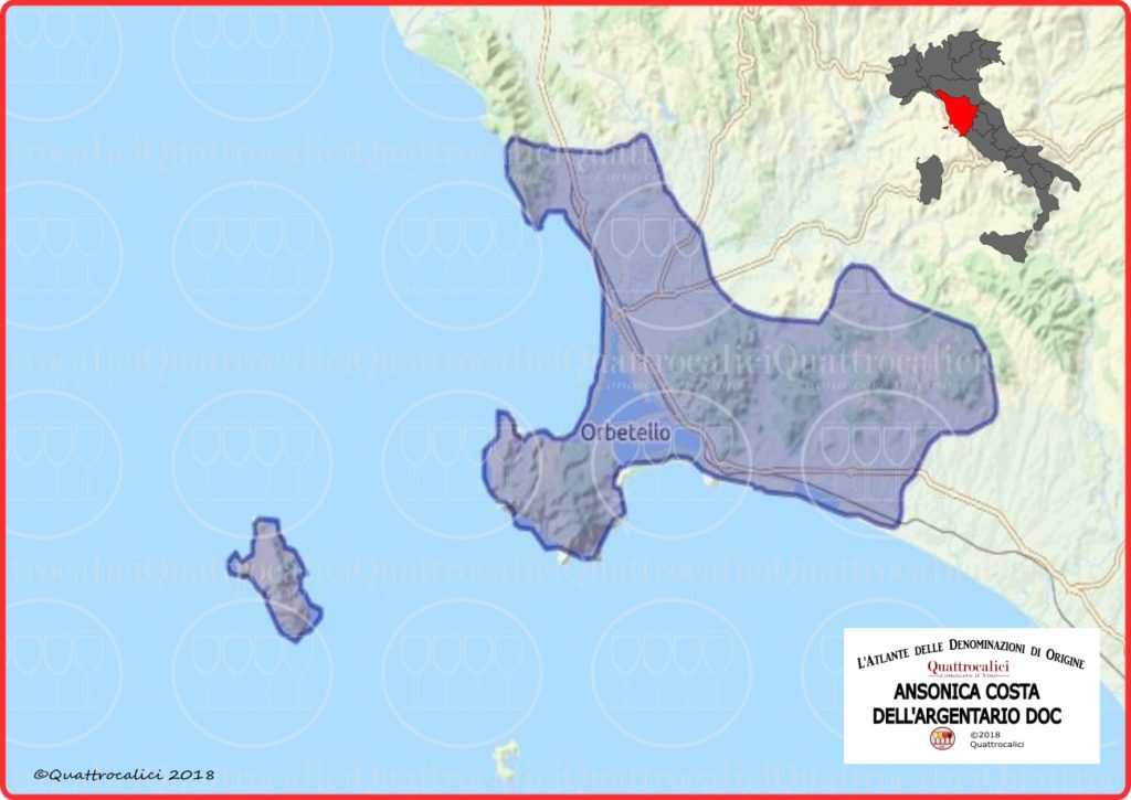 Cartina Ansonica Costa dell'Argentario DOC