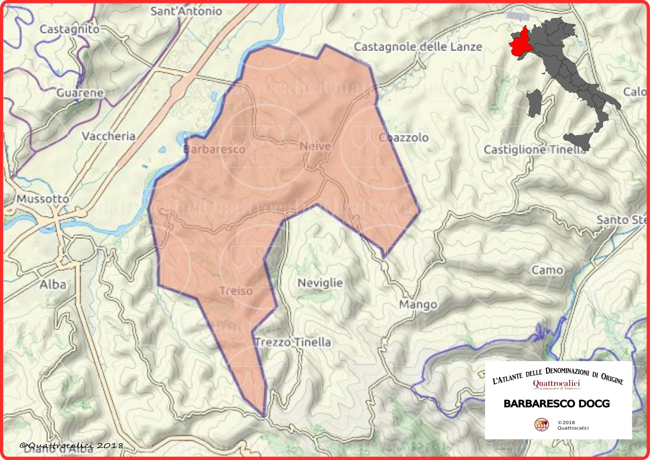 Cartina Barbaresco DOCG