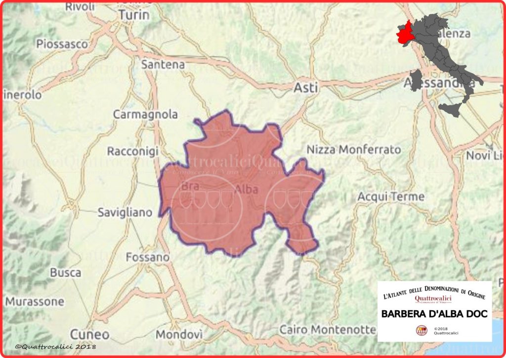 cartina barbera d'alba doc