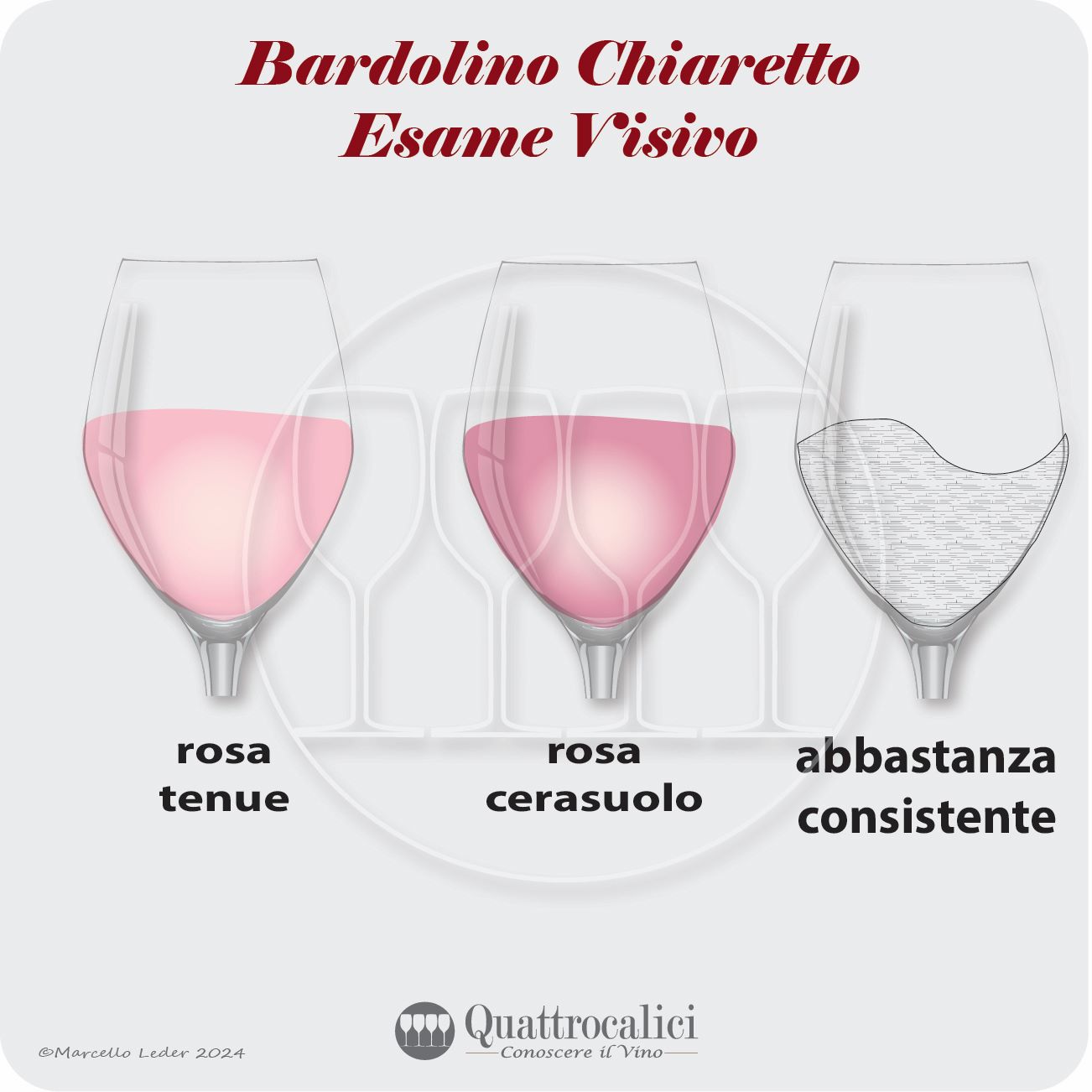 L'esame visivo dei vini Bardolino chiaretto