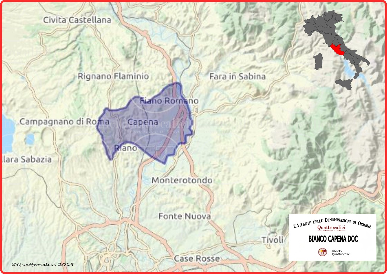 Bianco Capena DOC Cartina DenominazioneBianco Capena DOC Cartina Denominazione
