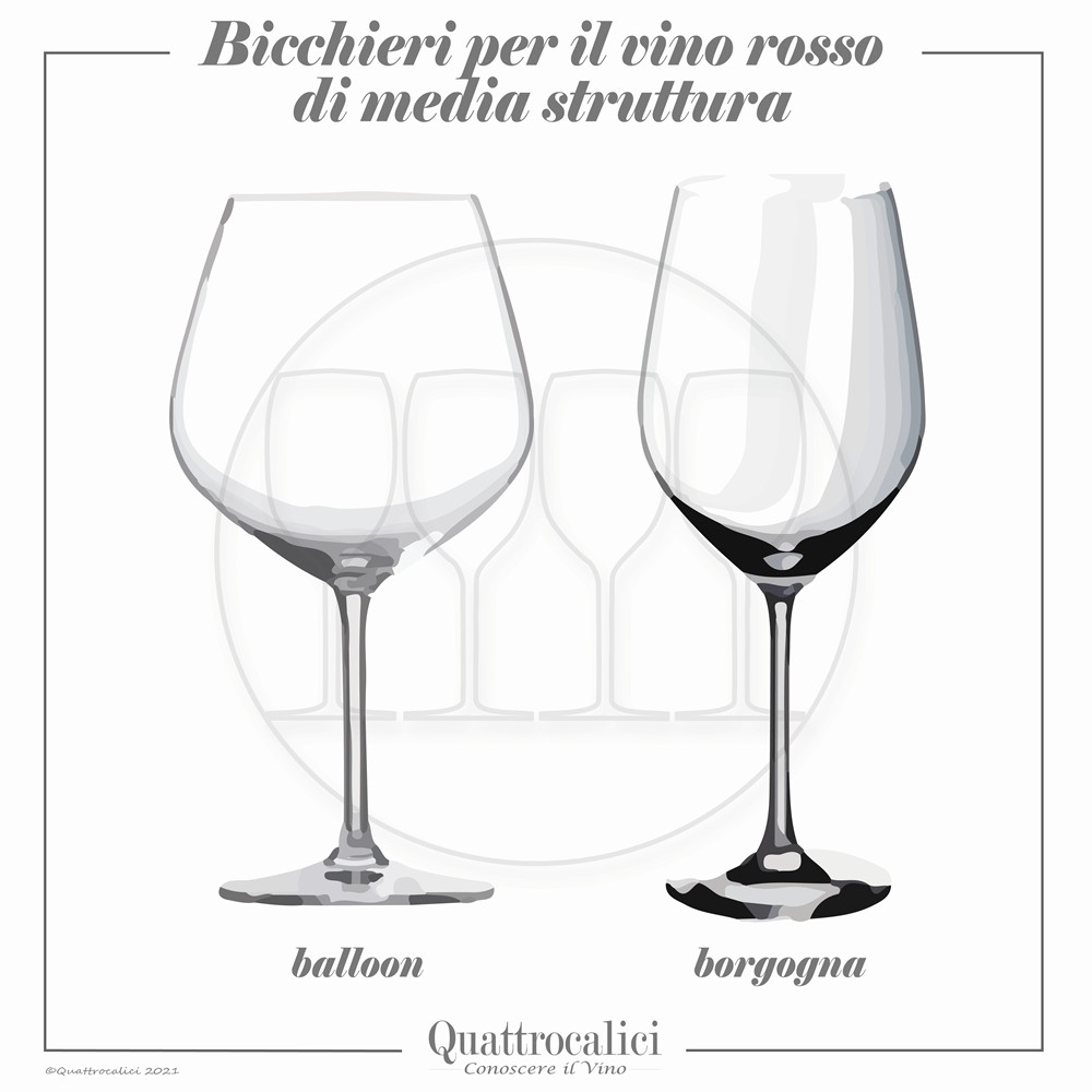 bicchieri per vino rosso medio