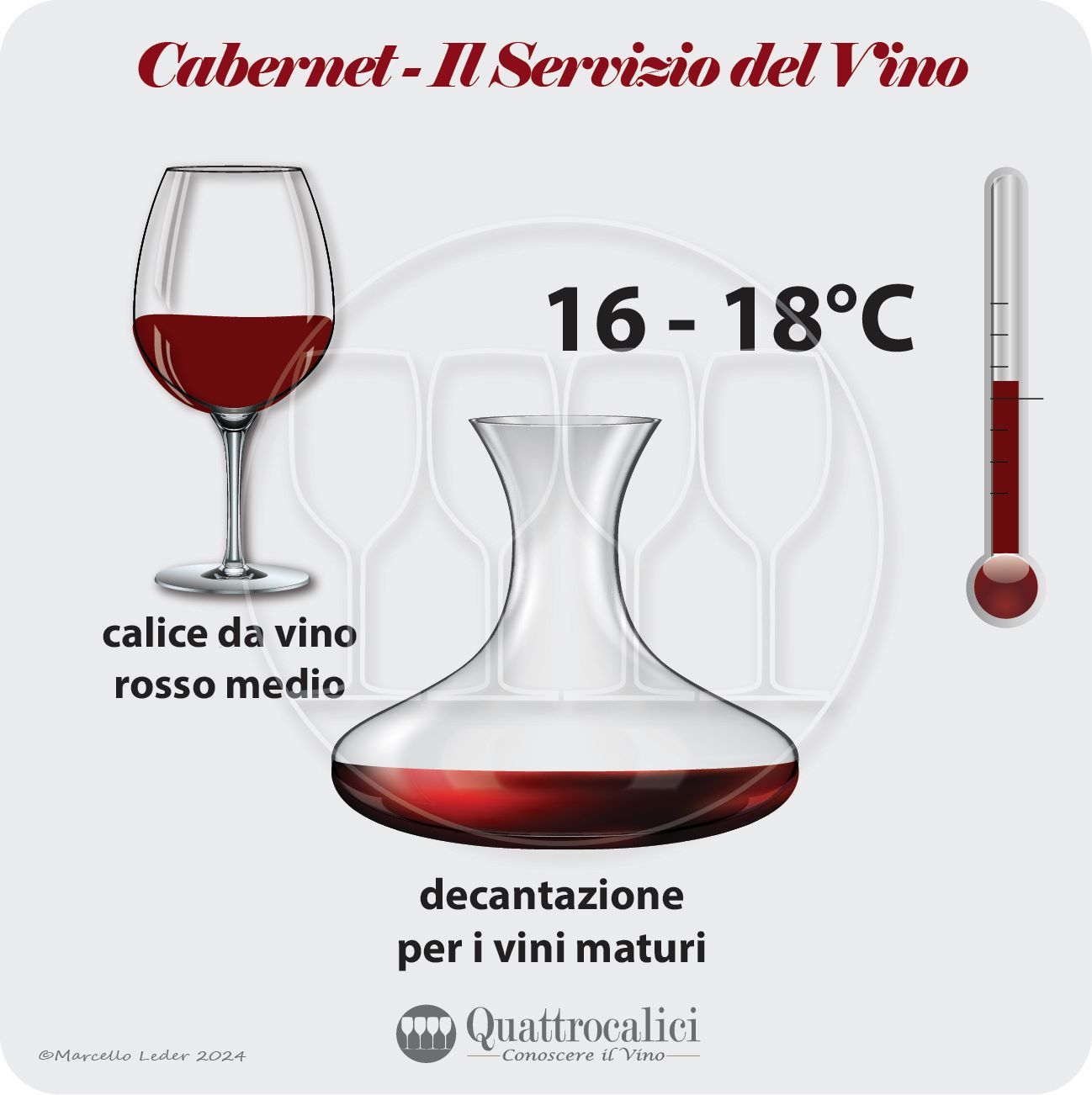 il servizio dei vini cabernet
