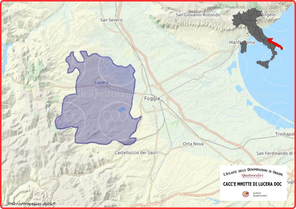 Cacc'e MMitte di Lucera DOC cartina