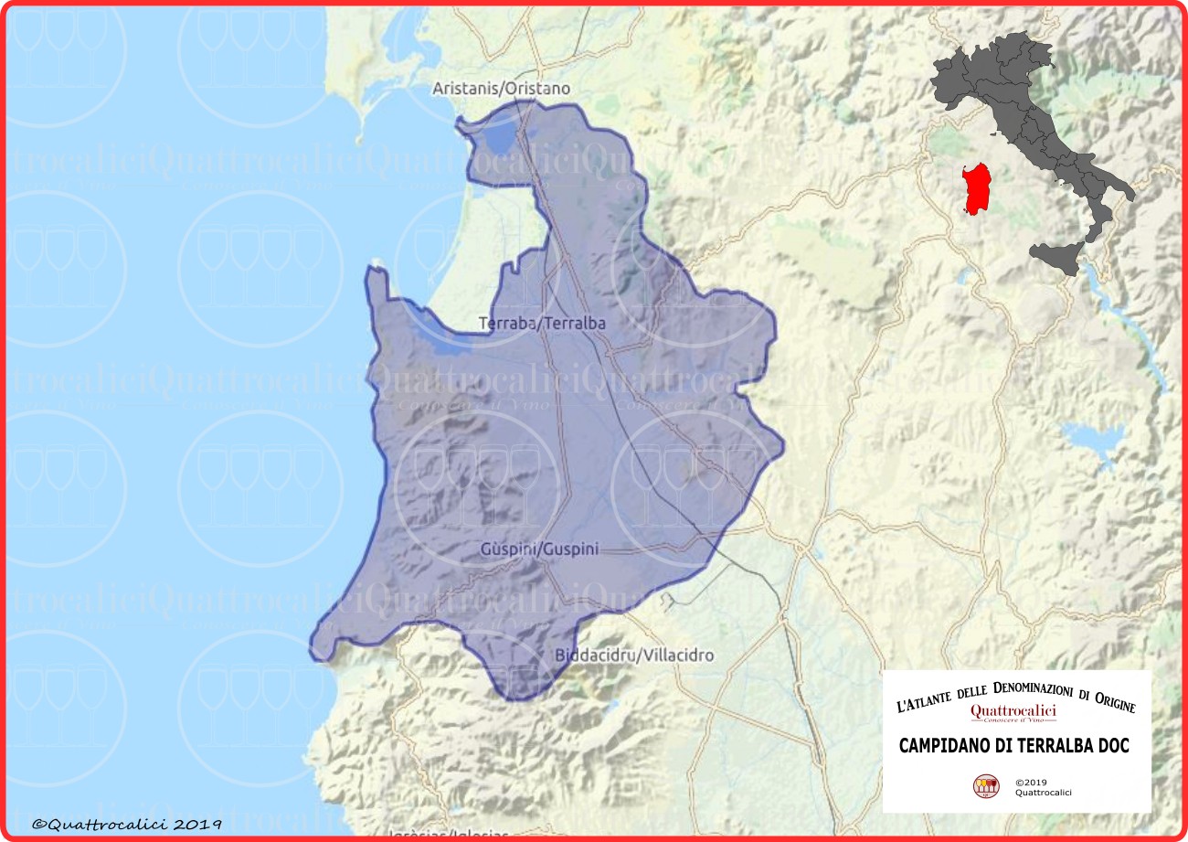 campidano di terralba doc cartina