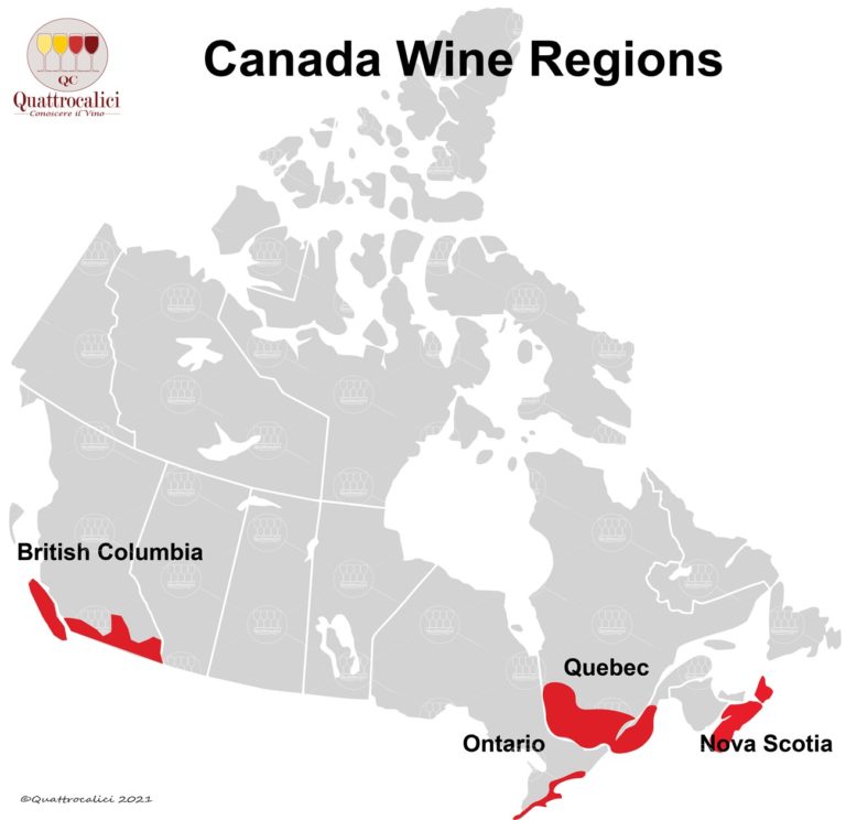 canada cartina vino