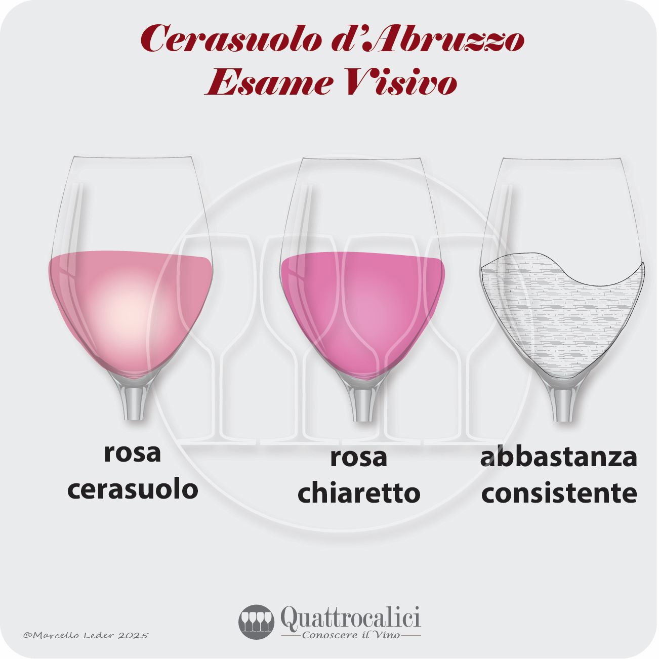 L'esame visivo dei vini Cerasuolo d'Abruzzo