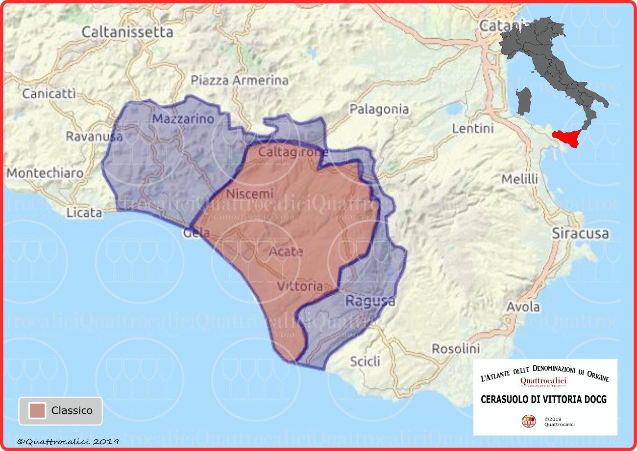 Cerasuolo di Vittoria DOCG cartina