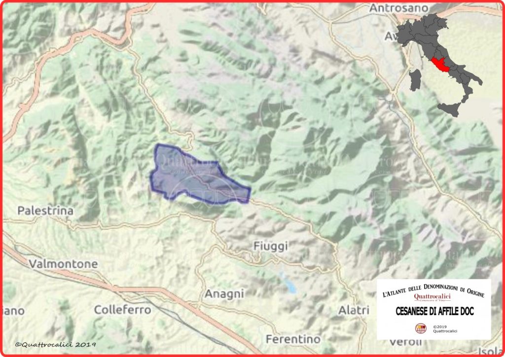 Cesanese di Affile DOC Cartina Denominazione