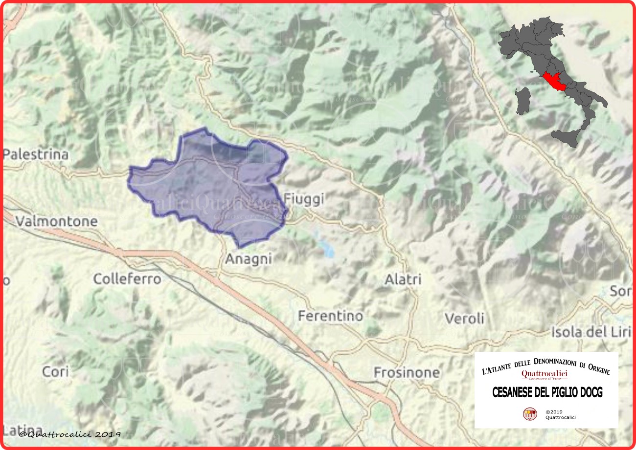 Cesanese del Piglio DOCG Cartina