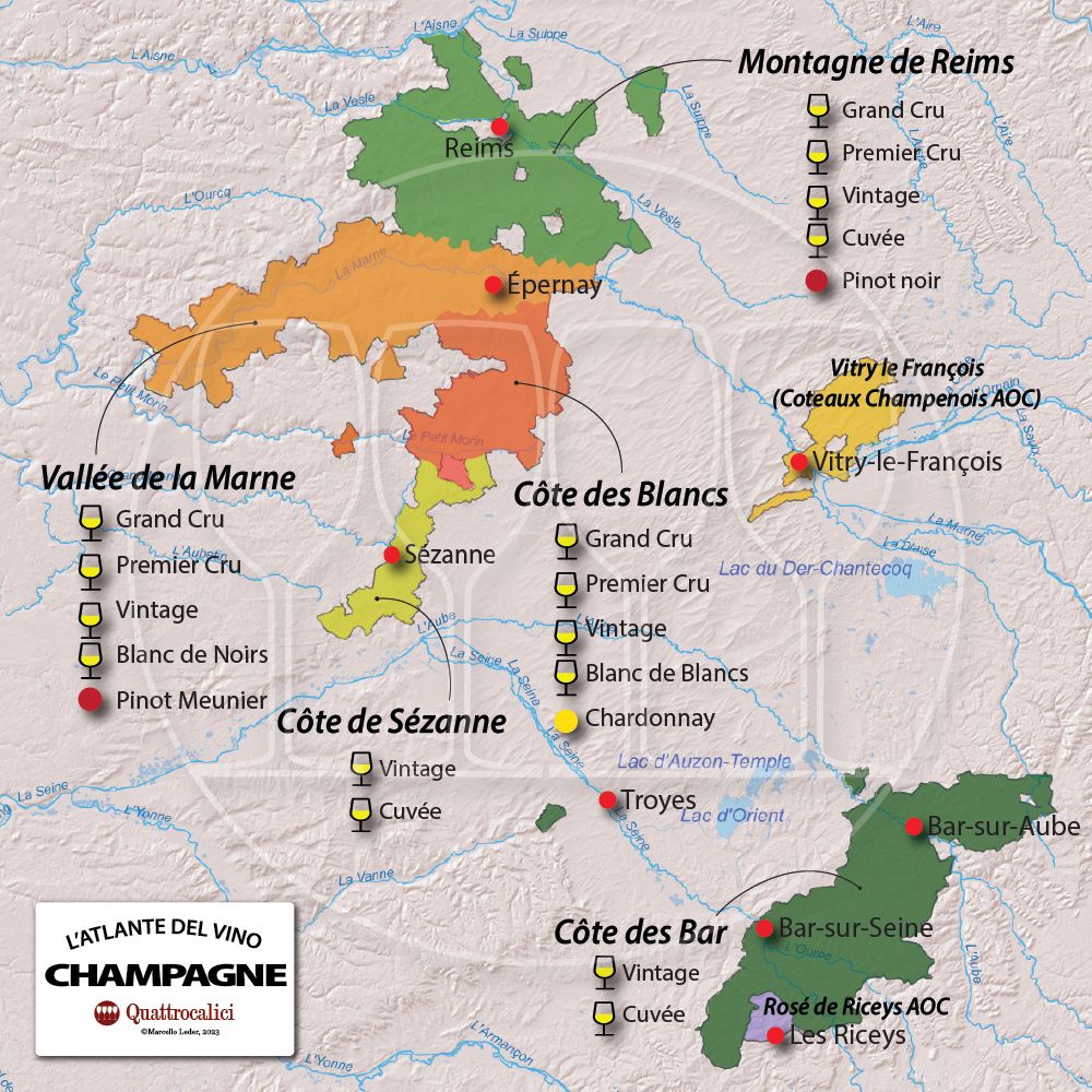 La regione vinicola della champagne