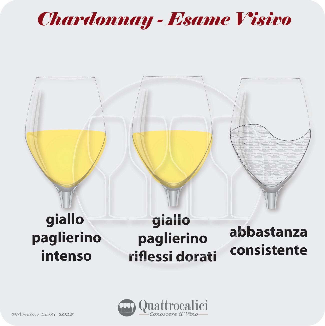 L'esame visivo dei vini chardonnay
