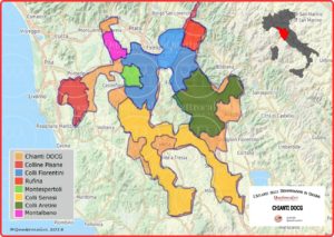 Chianti DOCG cartina della denominazione