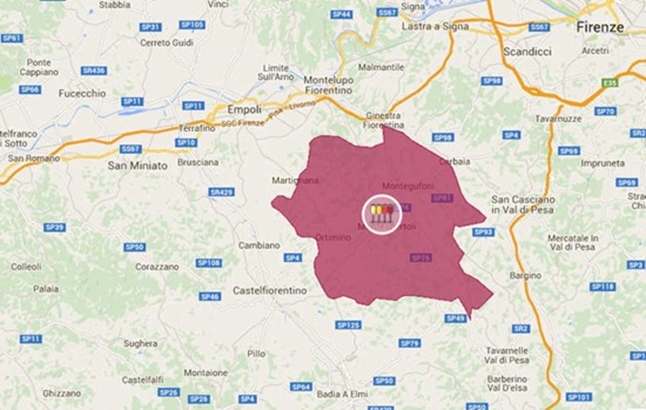 Chianti DOCG sottozona Montespertoli cartina