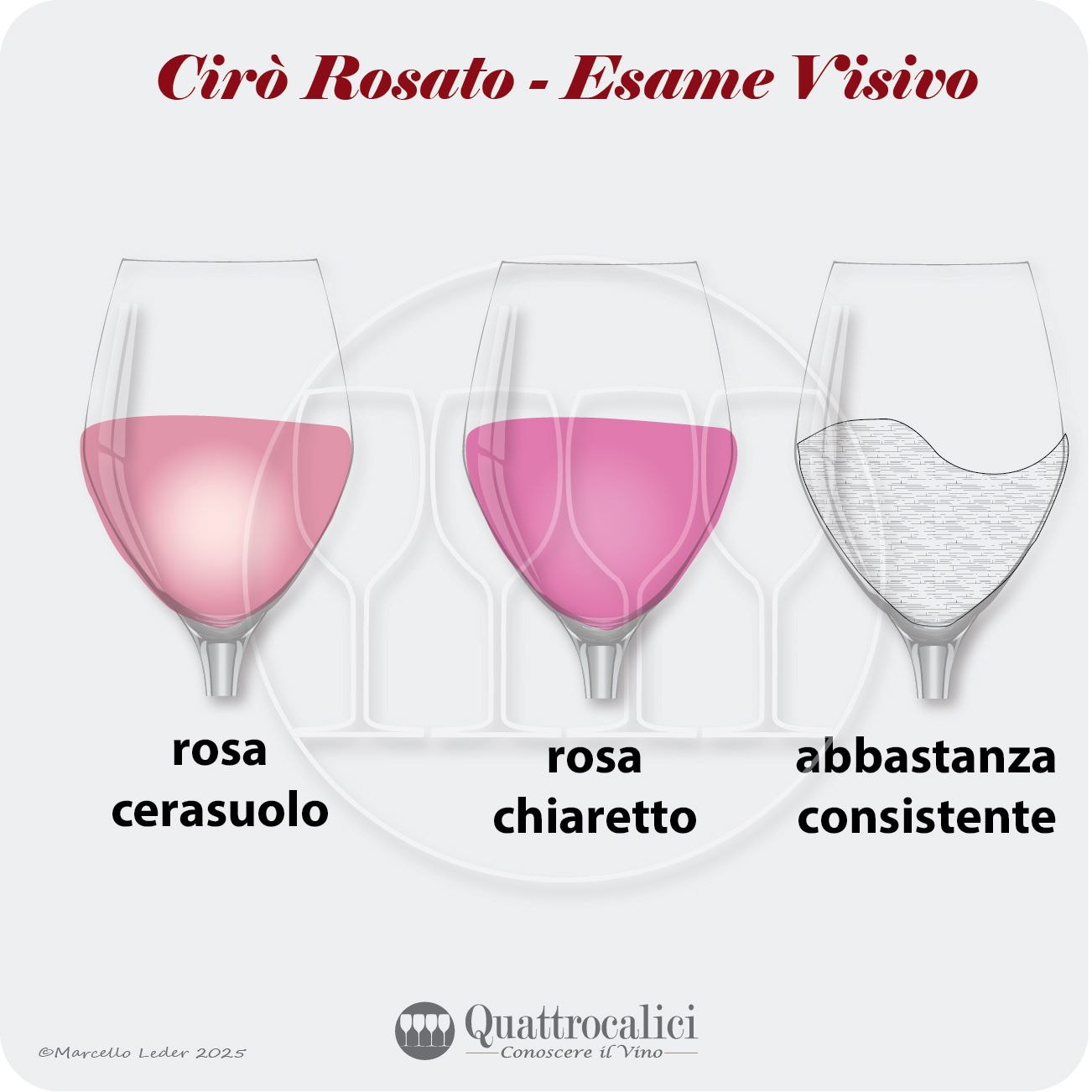 L'esame visivo del vino Cirò Rosato