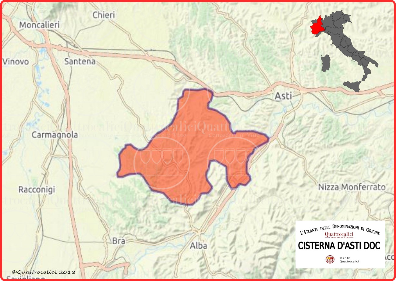 cartina cisterna d'asti doc