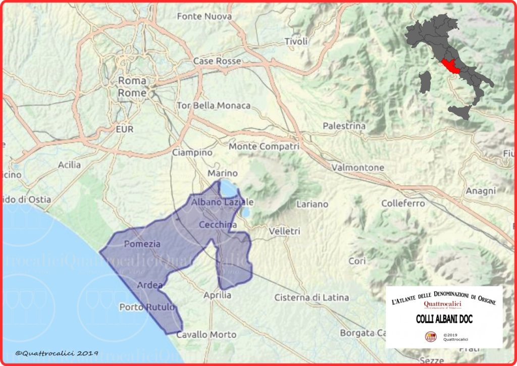 Colli Albani DOC Cartina Denominazione