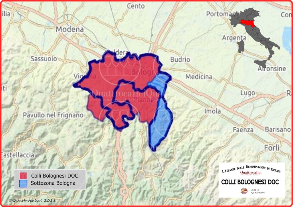 colli bolognesi doc cartina