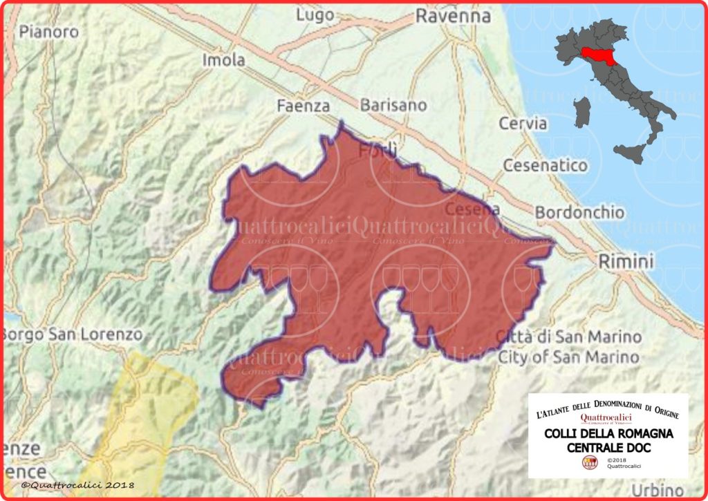 Colli Romagna centrale DOC cartina