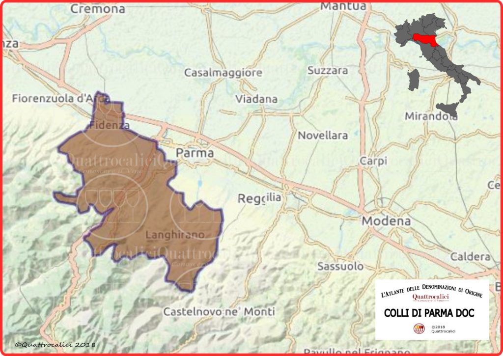 colli di parma doc cartina