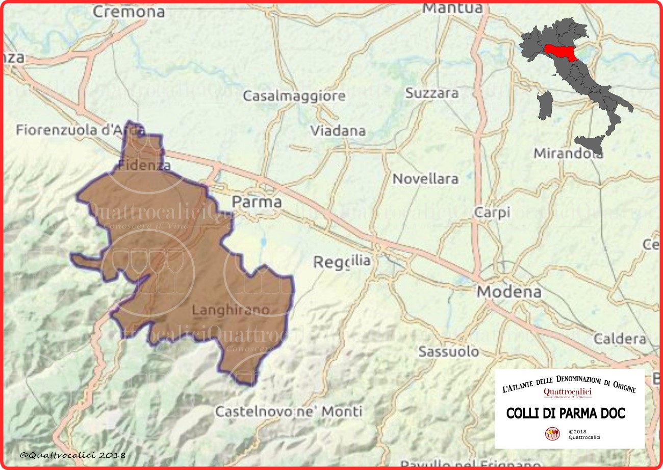 colli di parma doc cartina