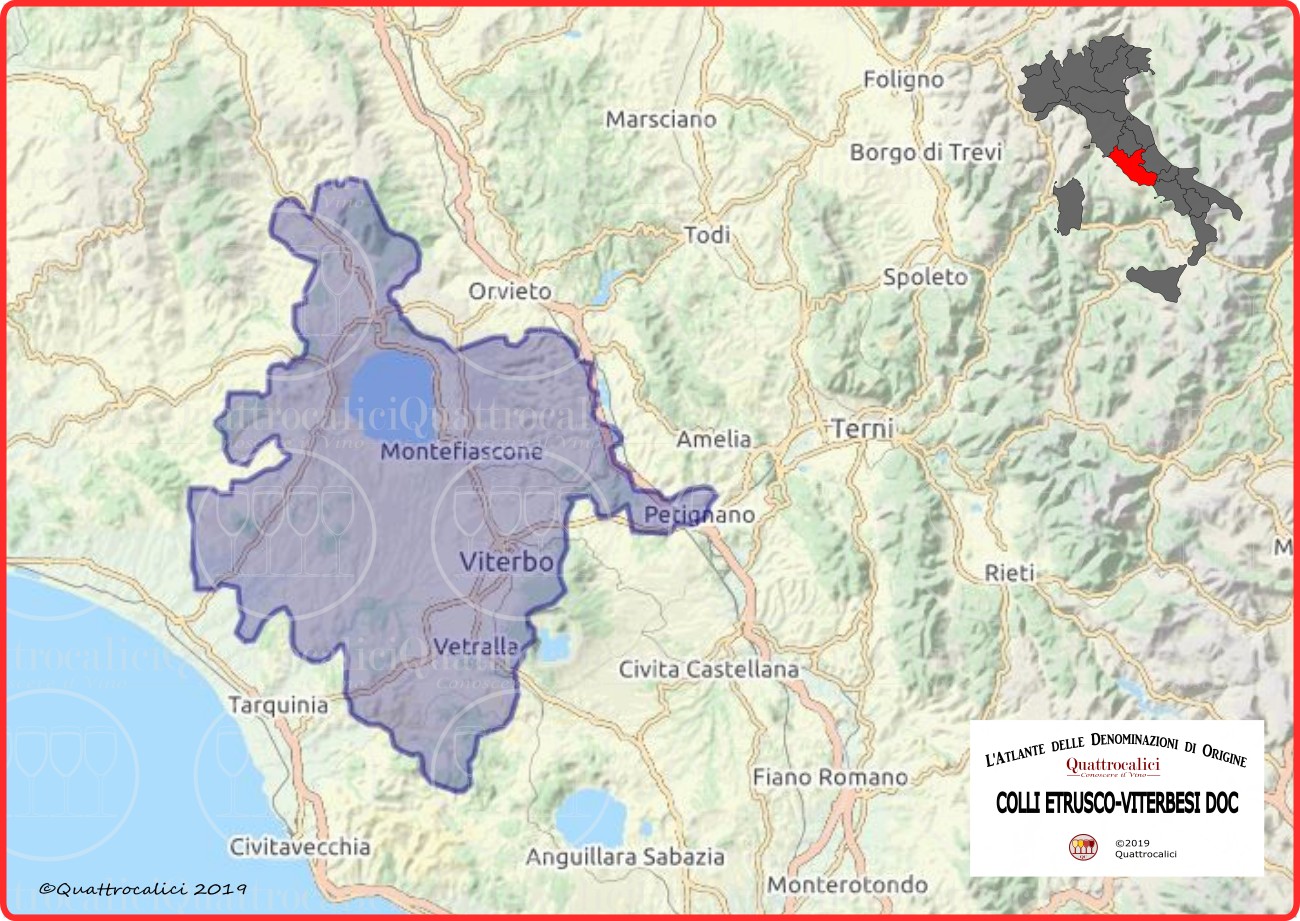 Colli Etrusco Viterbesi DOC Cartina Denominazione