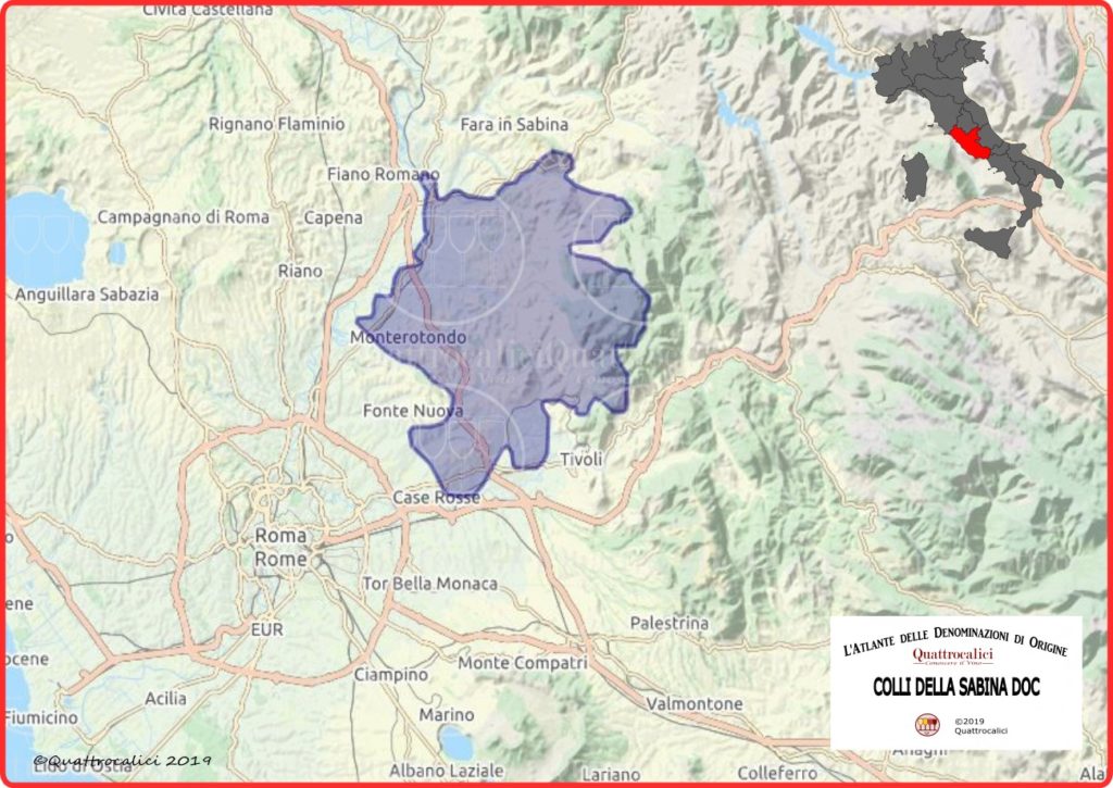 Colli della Sabina DOC Cartina Denominazione