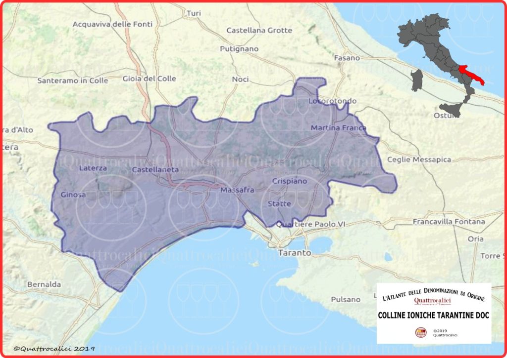 Colline Joniche Tarantine DOC cartina