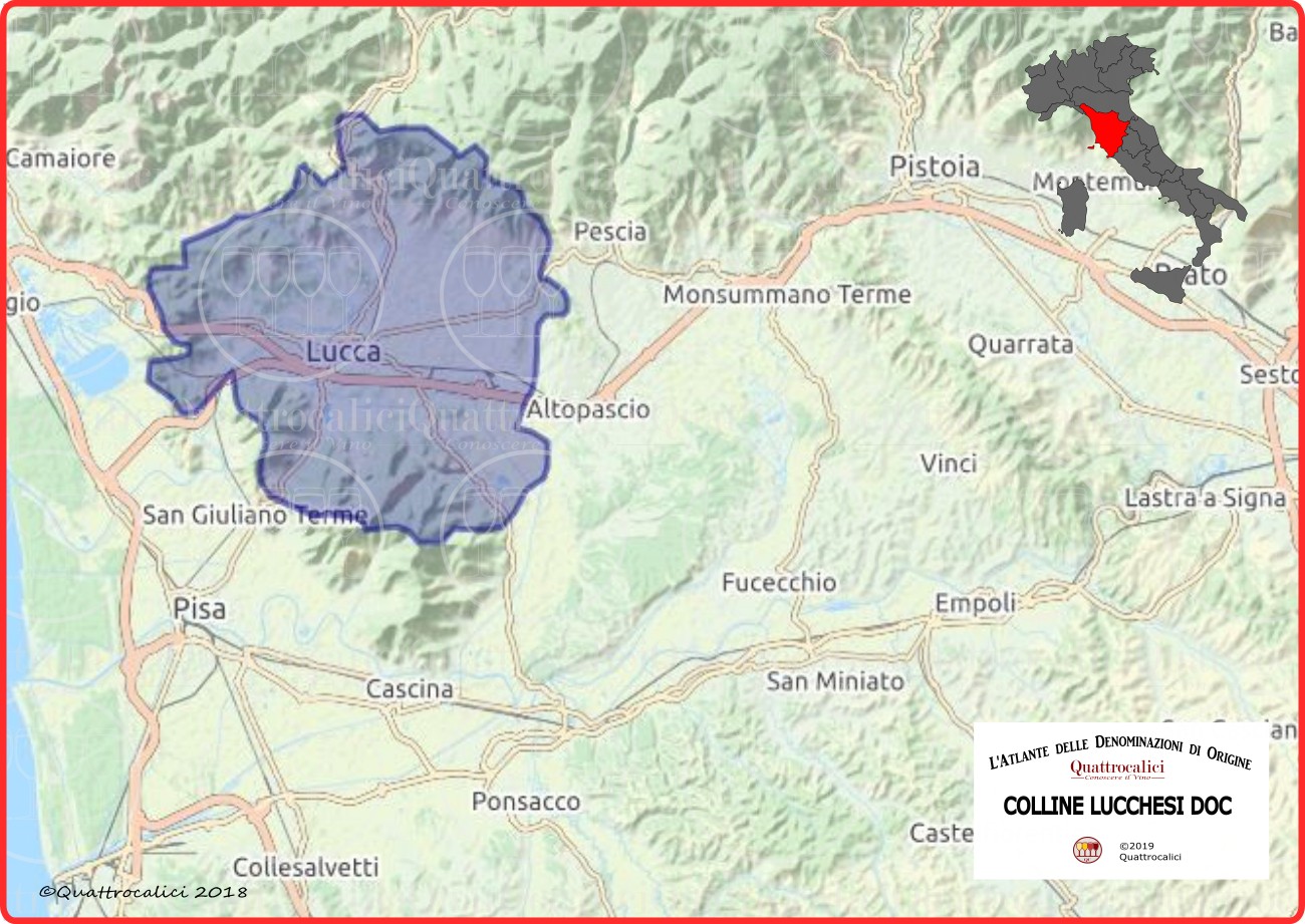 Cartina Colline Lucchesi DOC