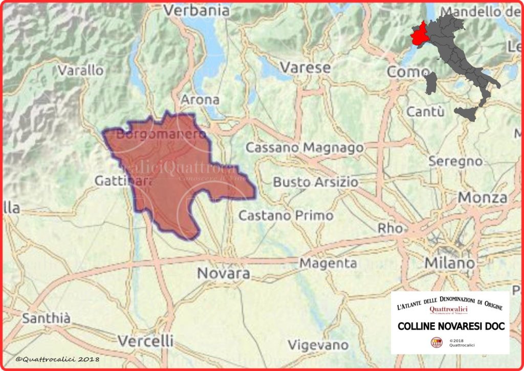 cartina colline novaresi doc