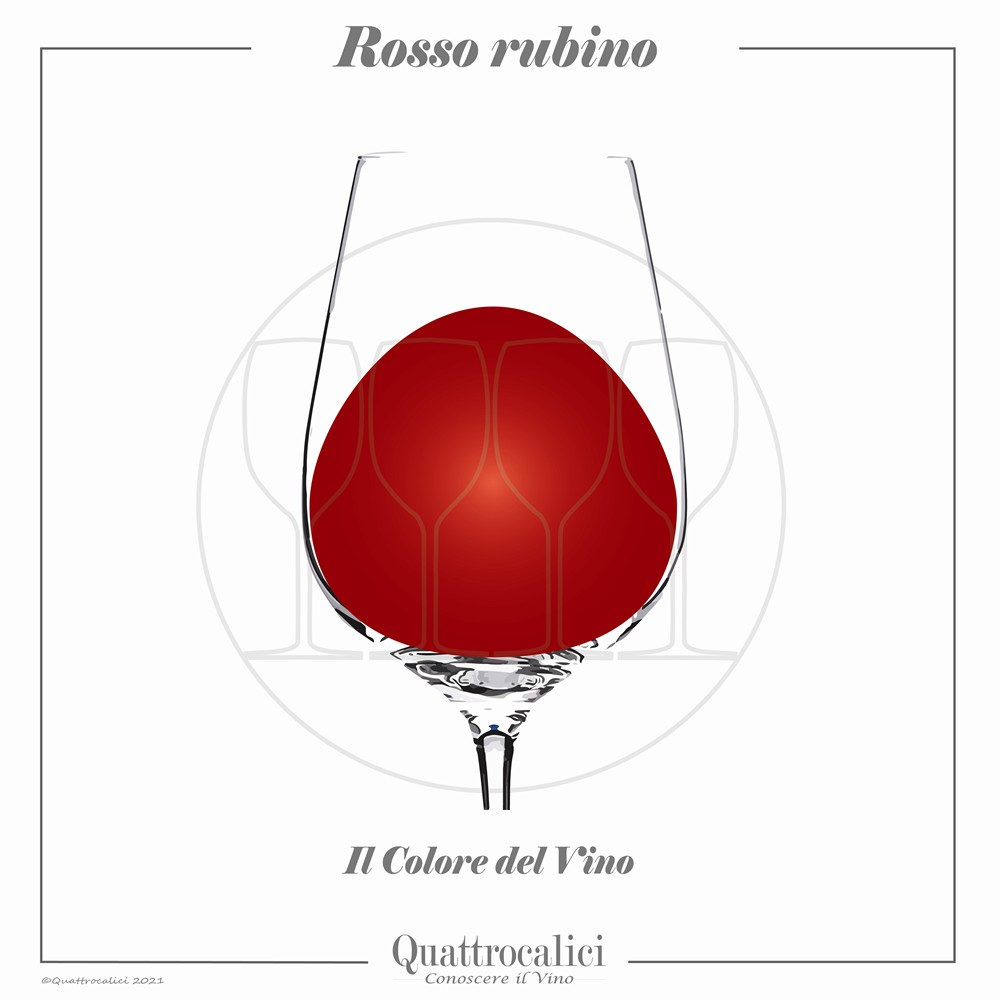 Vino di colore rosso rubino