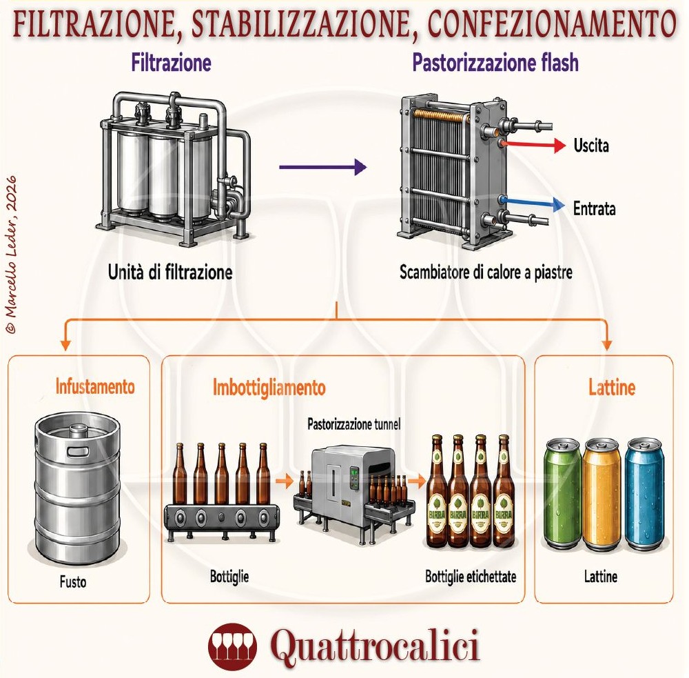 Filtrazione, stabilizzazione e confezionamento della birra